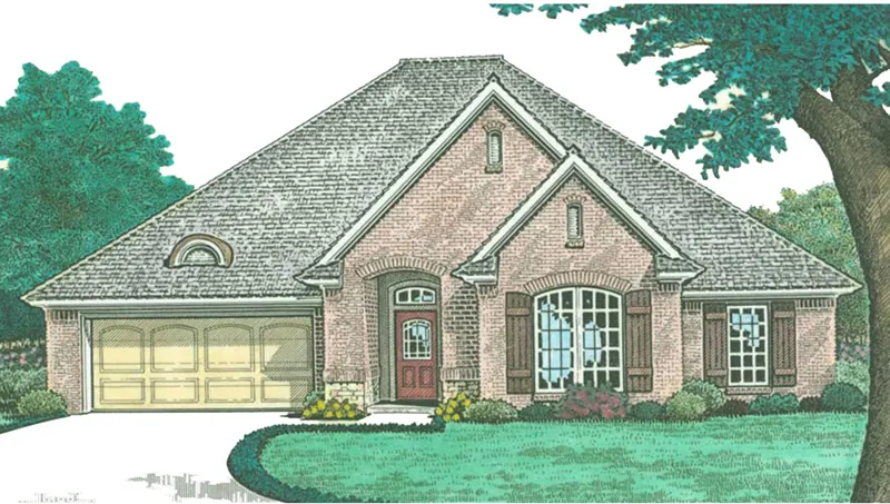 Neoclassical House Plan Front of Home - Heath Hill Ranch Home 036D-0216 - Search House Plans and More