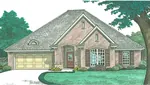 Ranch House Plan Front of House 036D-0216