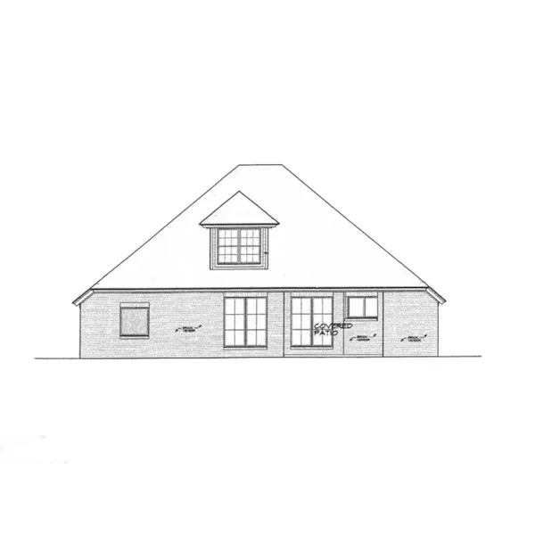 Country French House Plan Rear Elevation - Heath Hill Ranch Home 036D-0216 - Search House Plans and More