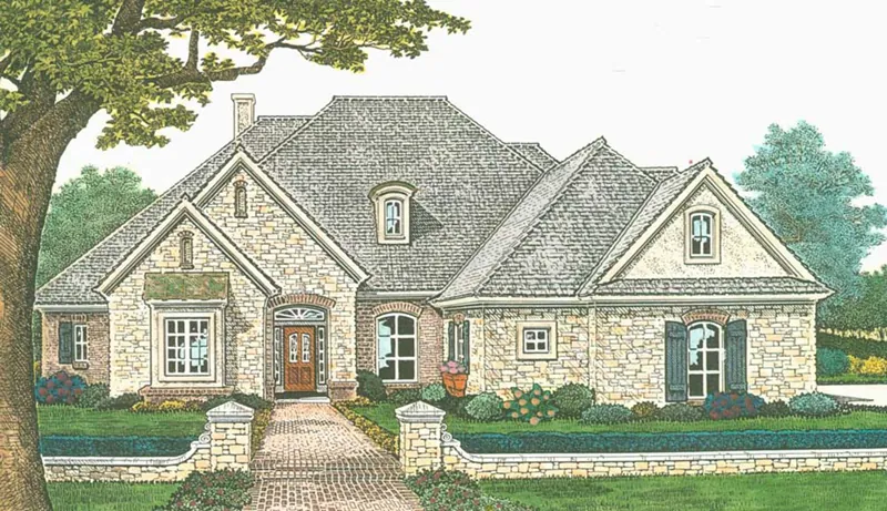 Traditional House Plan Front of Home - 036D-0217 - Shop House Plans and More