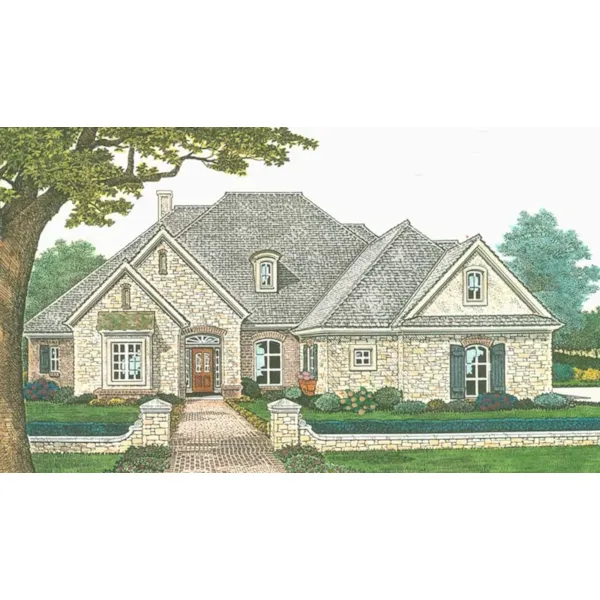 Neoclassical House Plan Front of Home - Colvill Park Ranch Home 036D-0217 - Shop House Plans and More