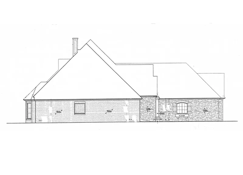Traditional House Plan Left Elevation - 036D-0217 - Shop House Plans and More