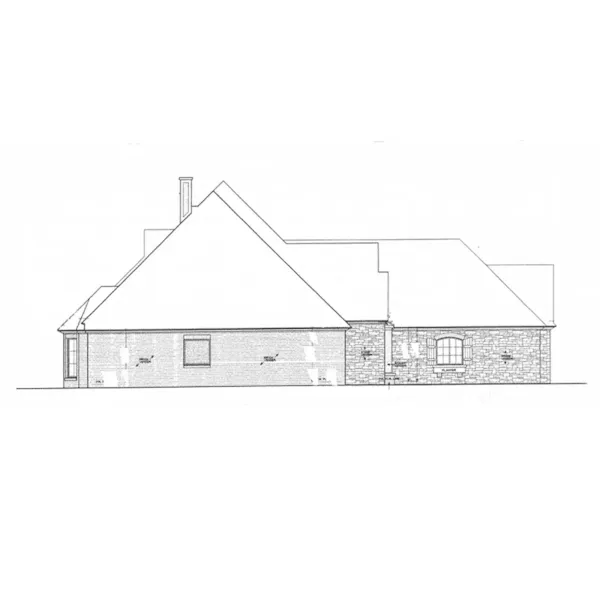 Neoclassical House Plan Left Elevation - Colvill Park Ranch Home 036D-0217 - Shop House Plans and More