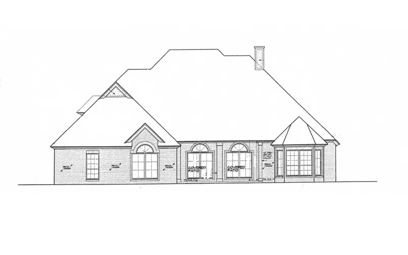 Traditional House Plan Rear Elevation - 036D-0217 - Shop House Plans and More
