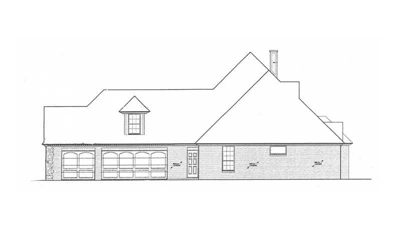 Ranch House Plan Right Elevation - 036D-0217 - Shop House Plans and More