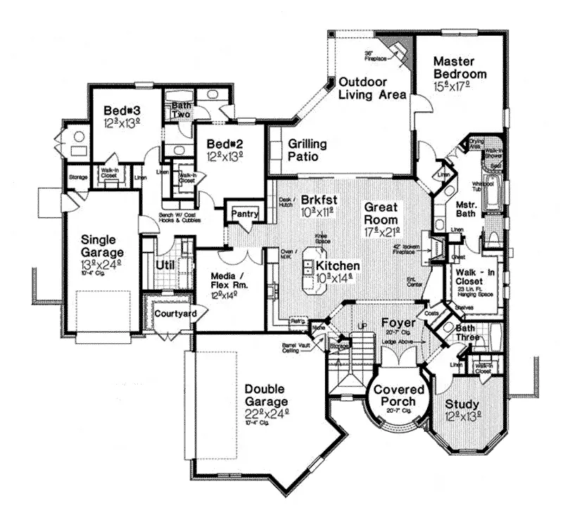 Luxury House Plan First Floor - Holstein Estate Luxury Home 036D-0218 - Search House Plans and More
