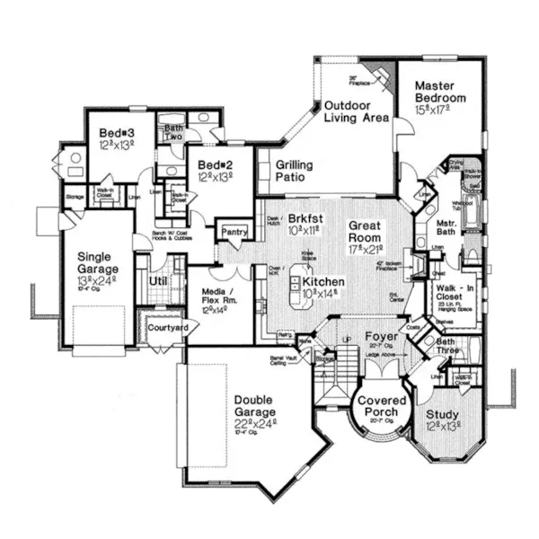 Luxury House Plan First Floor - Holstein Estate Luxury Home 036D-0218 - Search House Plans and More