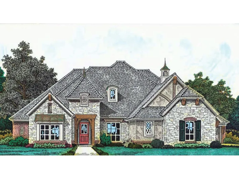 Luxury House Plan Front Image - Kordell European Ranch Home 036D-0219 - Search House Plans and More