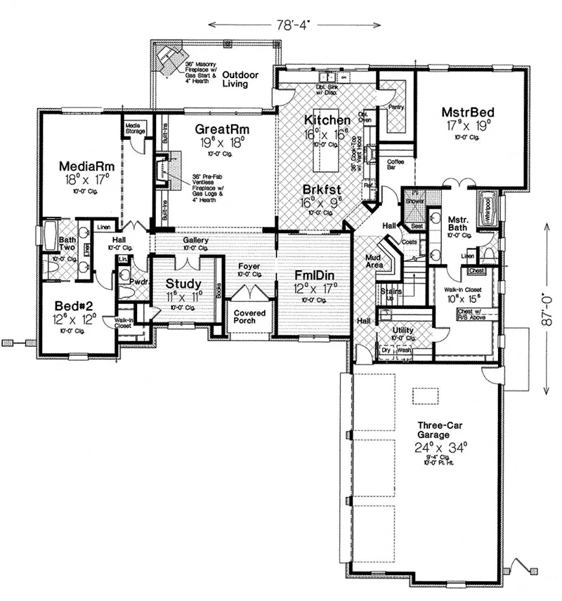 Luxury House Plan First Floor - Lachlan Luxury European Home 036D-0220 - Shop House Plans and More