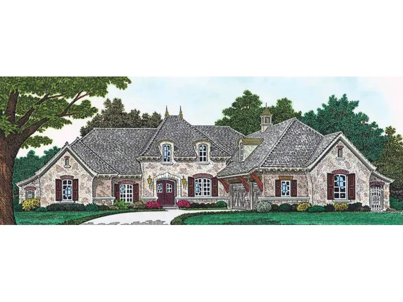 Country French House Plan Front Photo 01 - Lachlan Luxury European Home 036D-0220 - Shop House Plans and More