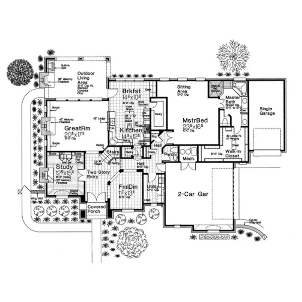 First Floor - Caledonia Luxury European Home 036D-0221 - Shop House Plans and More