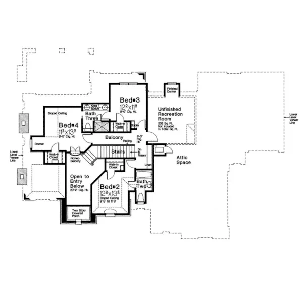 Second Floor - Caledonia Luxury European Home 036D-0221 - Shop House Plans and More