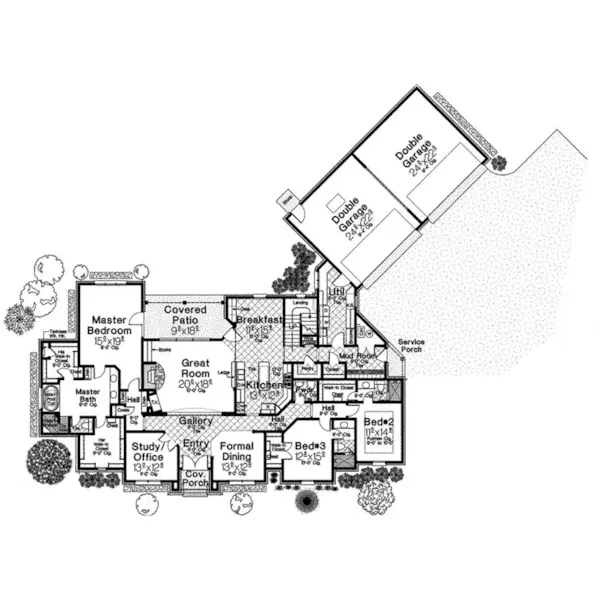 First Floor - Donaby Luxury Home 036D-0222 - Shop House Plans and More