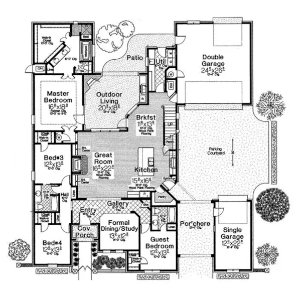 First Floor - Favian European Home 036D-0223 - Shop House Plans and More