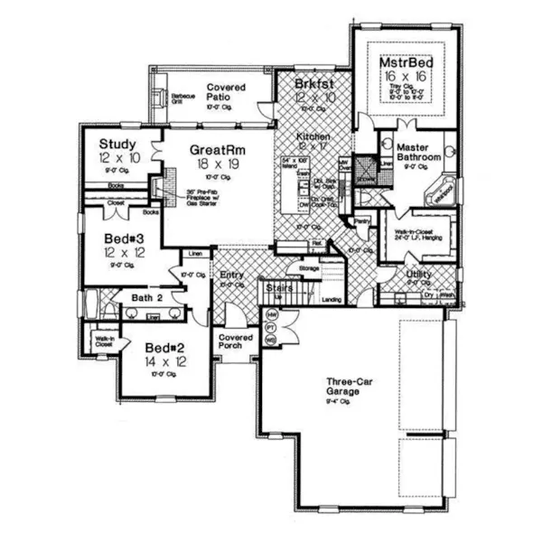 First Floor - Bellham European Home 036D-0224 - Shop House Plans and More