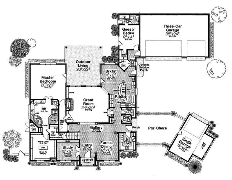 First Floor - 036D-0225 - Shop House Plans and More