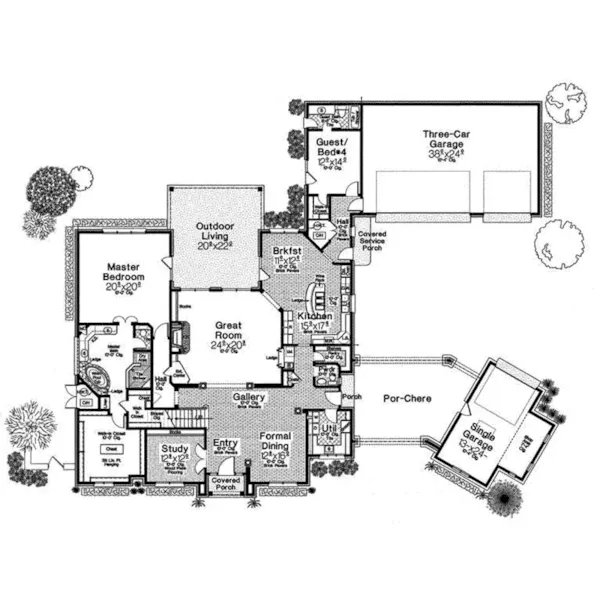 First Floor - Belvedere Manor Luxury Home 036D-0225 - Shop House Plans and More