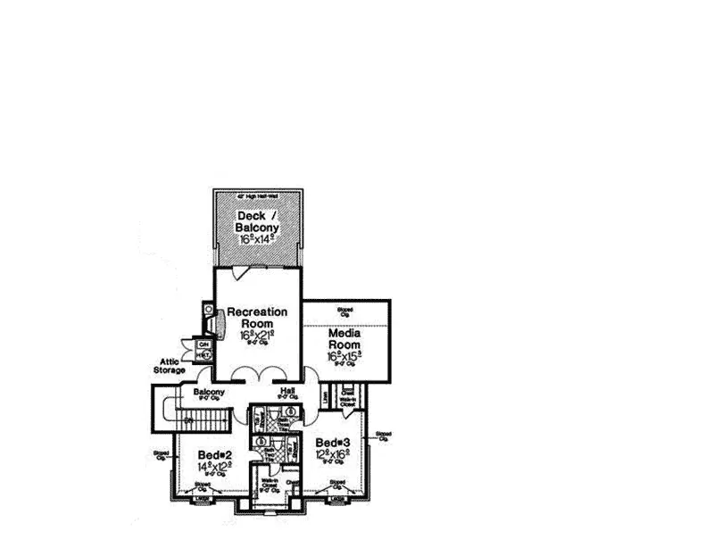 Second Floor - 036D-0225 - Shop House Plans and More