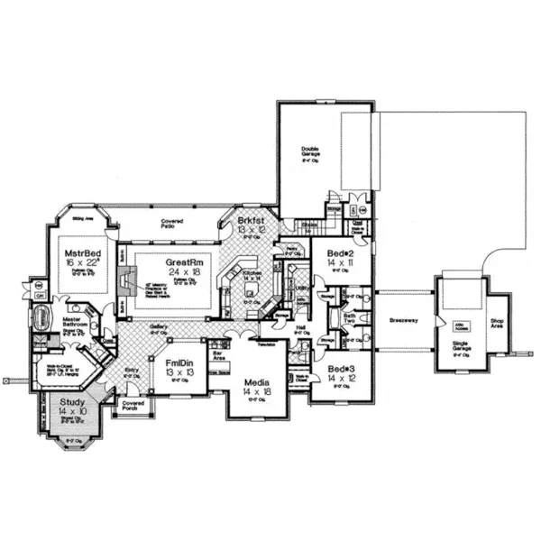 First Floor - Hartman Place Luxury Home 036D-0229 - Shop House Plans and More