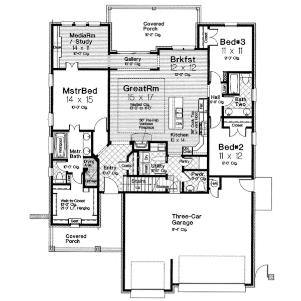 First Floor - Holtshire Craftsman Tudor Home 036D-0231 - Shop House Plans and More