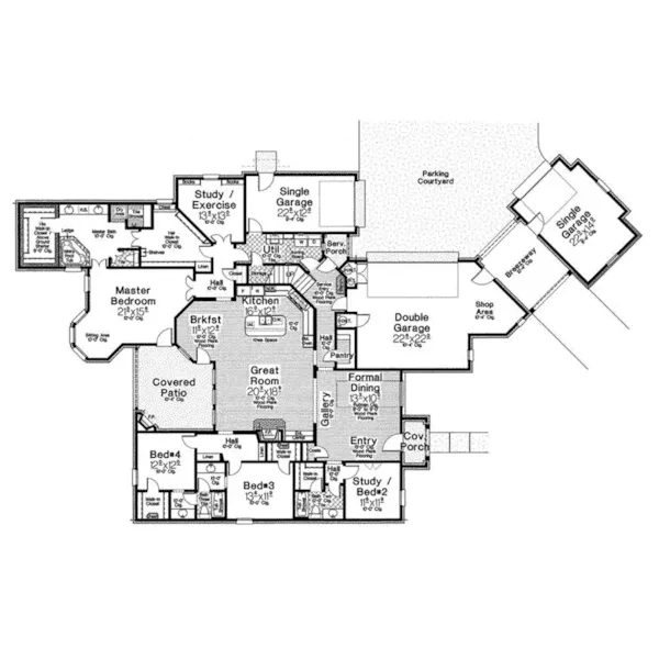 First Floor - Joelle Luxury European Home 036D-0232 - Shop House Plans and More