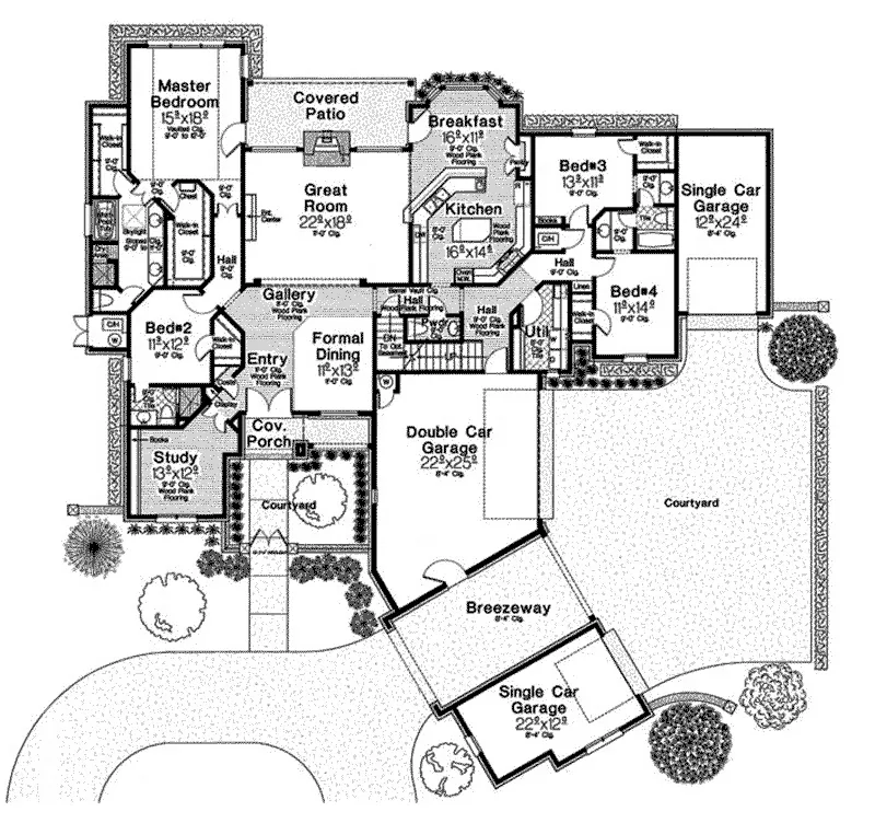 Rustic House Plan First Floor - 036D-0238 - Shop House Plans and More