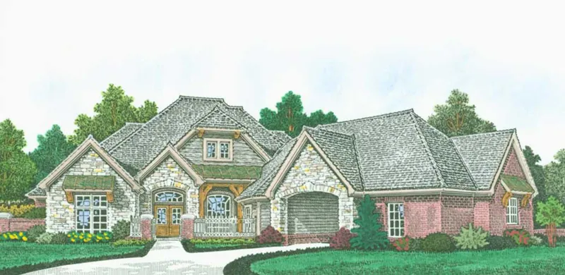 Rustic House Plan Front of Home - 036D-0238 - Shop House Plans and More