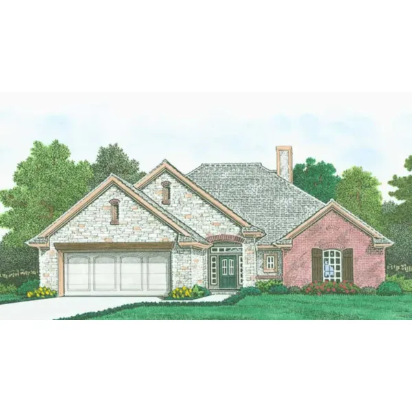 Traditional House Plan Front of Home - Loring Ranch Home 036D-0239 - Shop House Plans and More