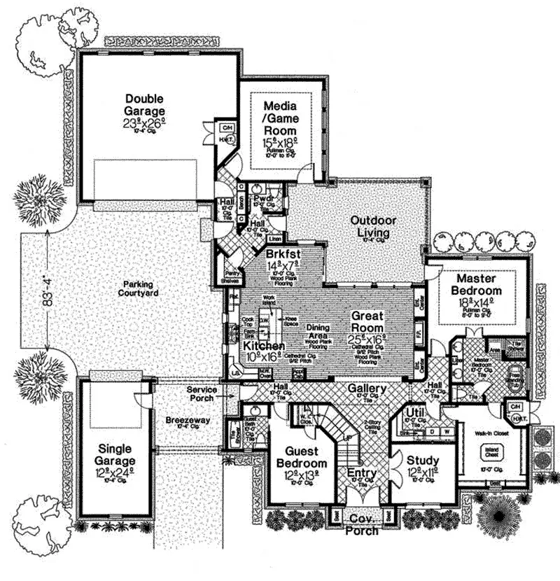 Florida House Plan First Floor - 036D-0242 - Shop House Plans and More