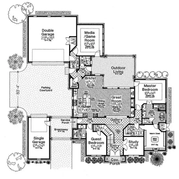 Florida House Plan First Floor - Montecito Hill Luxury Home 036D-0242 - Shop House Plans and More