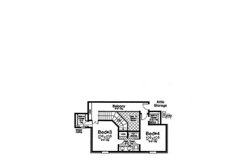Florida House Plan Second Floor - 036D-0242 - Shop House Plans and More