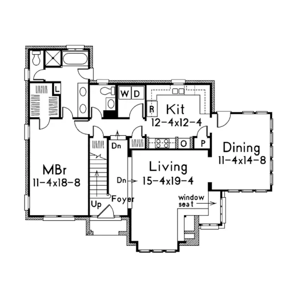 Waterfront House Plan First Floor - Darbytown English Cottage Home 037D-0002 - Search House Plans and More