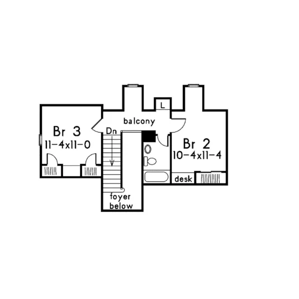 Waterfront House Plan Second Floor - Darbytown English Cottage Home 037D-0002 - Search House Plans and More