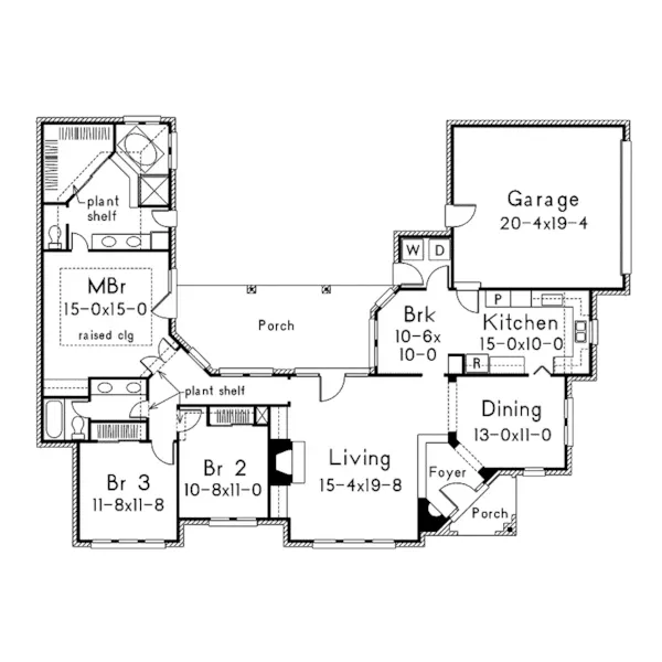 Southern House Plan First Floor - Ramsbury Grove Modern Home 037D-0003 - Shop House Plans and More