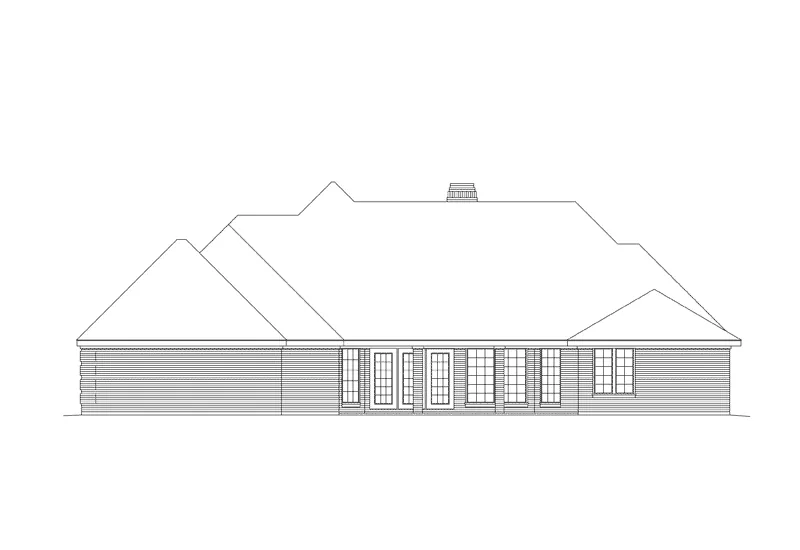 Traditional House Plan Rear Elevation - Ramsbury Grove Modern Home 037D-0003 - Shop House Plans and More