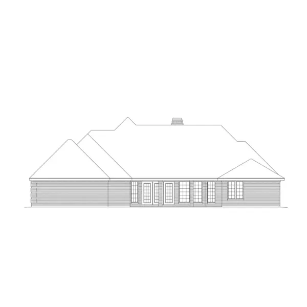 Southern House Plan Rear Elevation - Ramsbury Grove Modern Home 037D-0003 - Shop House Plans and More