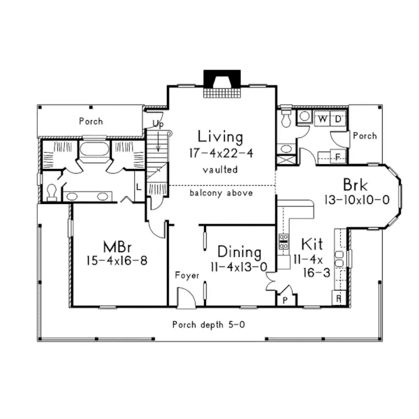 Country House Plan First Floor - Lakeway Country Home 037D-0004 - Shop House Plans and More