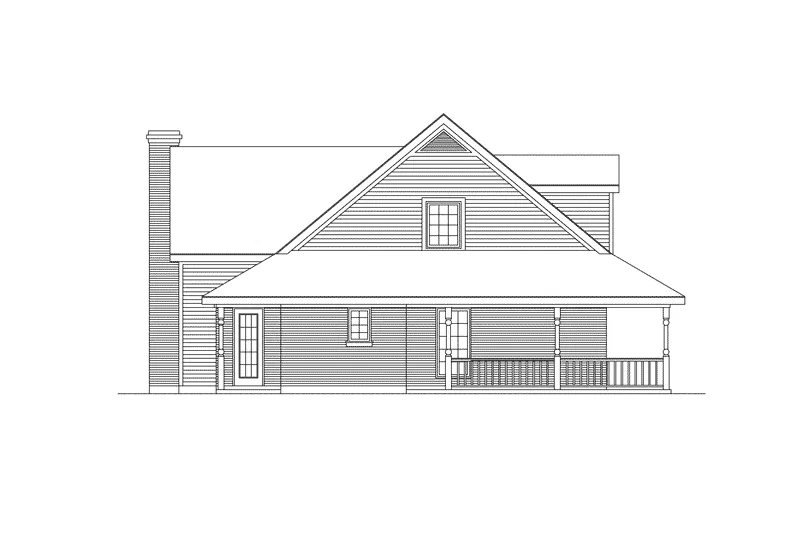 Cape Cod & New England House Plan Left Elevation - Lakeway Country Home 037D-0004 - Shop House Plans and More