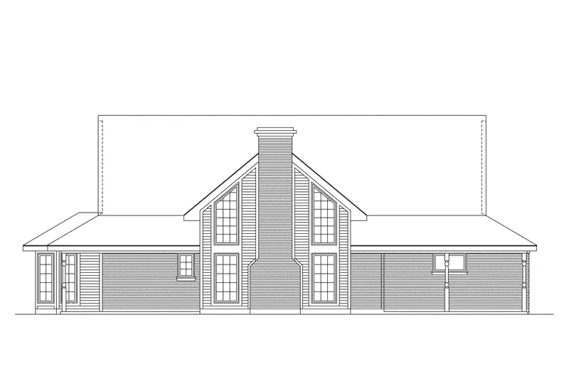Southern House Plan Rear Elevation - Lakeway Country Home 037D-0004 - Shop House Plans and More