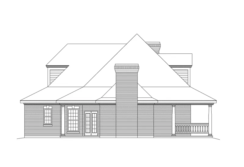 Farmhouse Plan Left Elevation - Salisbury Park Southern Home 037D-0005 - Shop House Plans and More