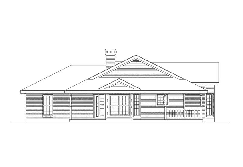 Ranch House Plan Left Elevation - Pagehurst Modern Ranch Home 037D-0006 - Shop House Plans and More