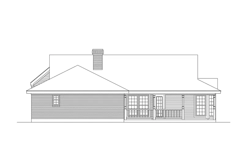 Vacation House Plan Rear Elevation - Pagehurst Modern Ranch Home 037D-0006 - Shop House Plans and More