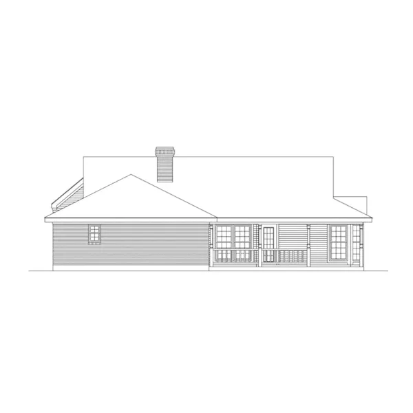 Southern House Plan Rear Elevation - Pagehurst Modern Ranch Home 037D-0006 - Shop House Plans and More