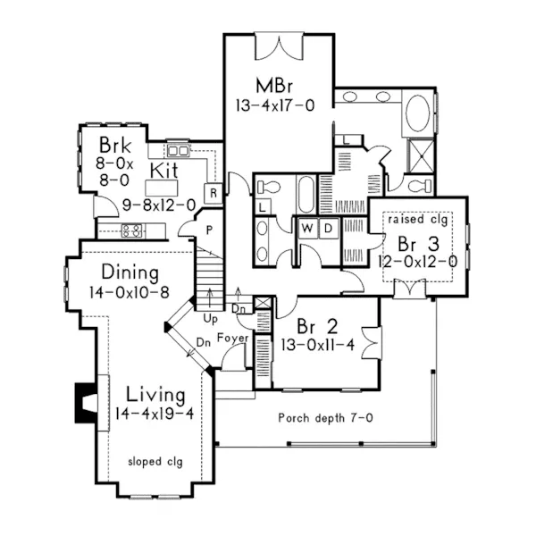 Southern House Plan First Floor - Berwickshire Cottage Home 037D-0007 - Search House Plans and More