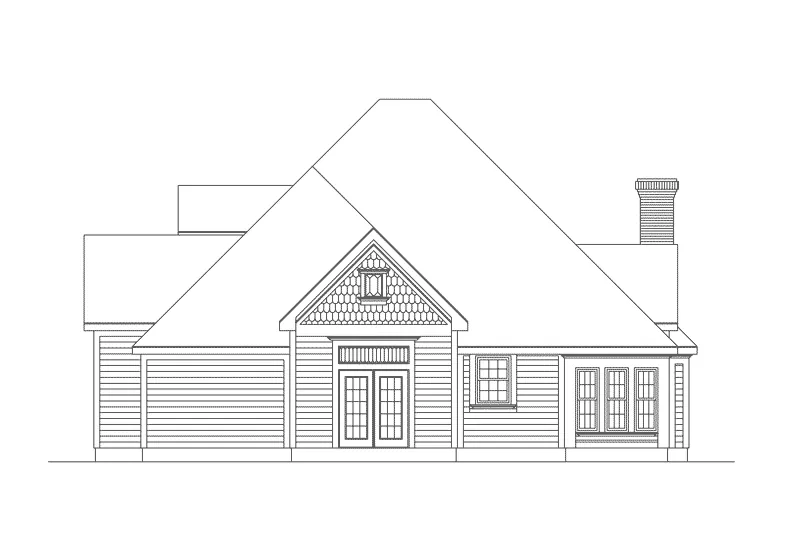 Southern House Plan Rear Elevation - Berwickshire Cottage Home 037D-0007 - Search House Plans and More