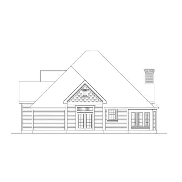 Southern House Plan Rear Elevation - Berwickshire Cottage Home 037D-0007 - Search House Plans and More