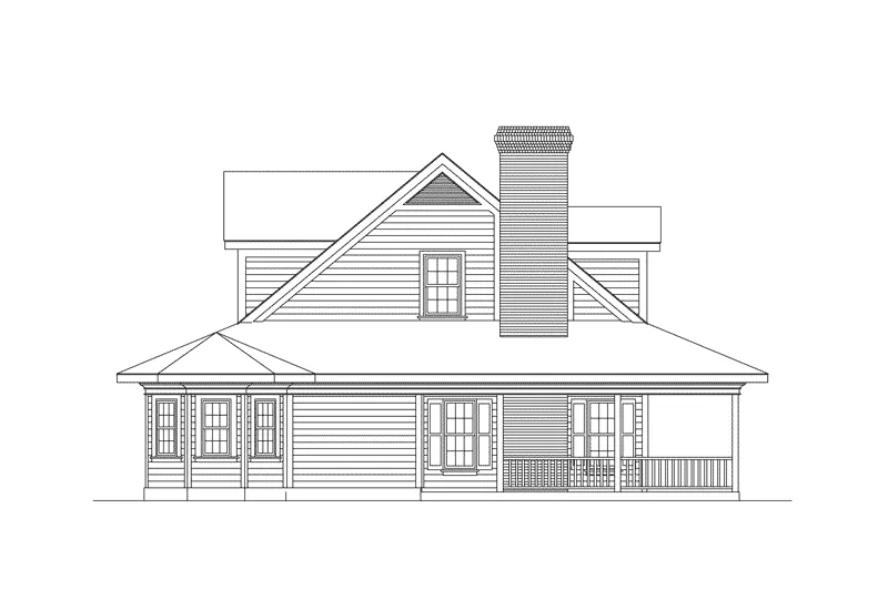 Southern House Plan Left Elevation - Springwood Country Home 037D-0009 - Shop House Plans and More