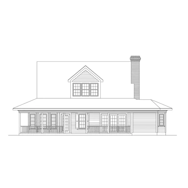 Farmhouse Plan Rear Elevation - Springwood Country Home 037D-0009 - Shop House Plans and More