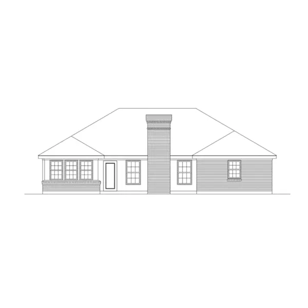 Traditional House Plan Rear Elevation - Richmond Ranch Home 037D-0010 - Shop House Plans and More