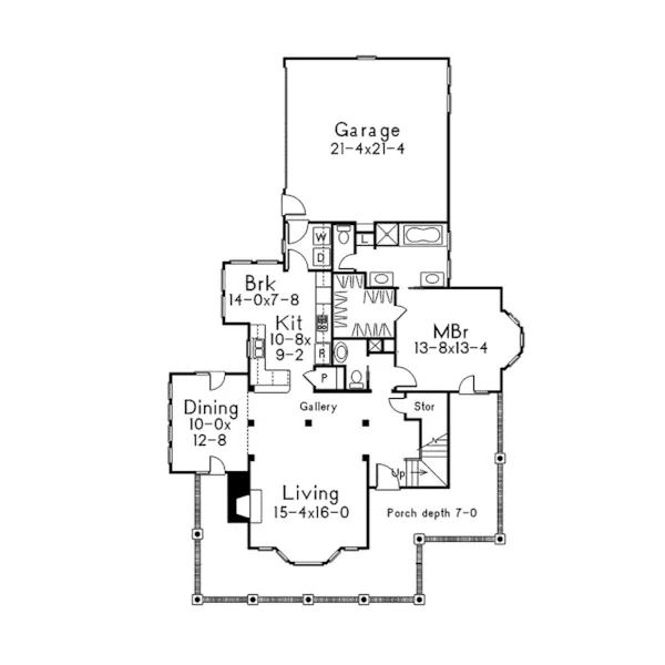 Country House Plan First Floor - Jamestown Country Farmhouse 037D-0013 - Search House Plans and More